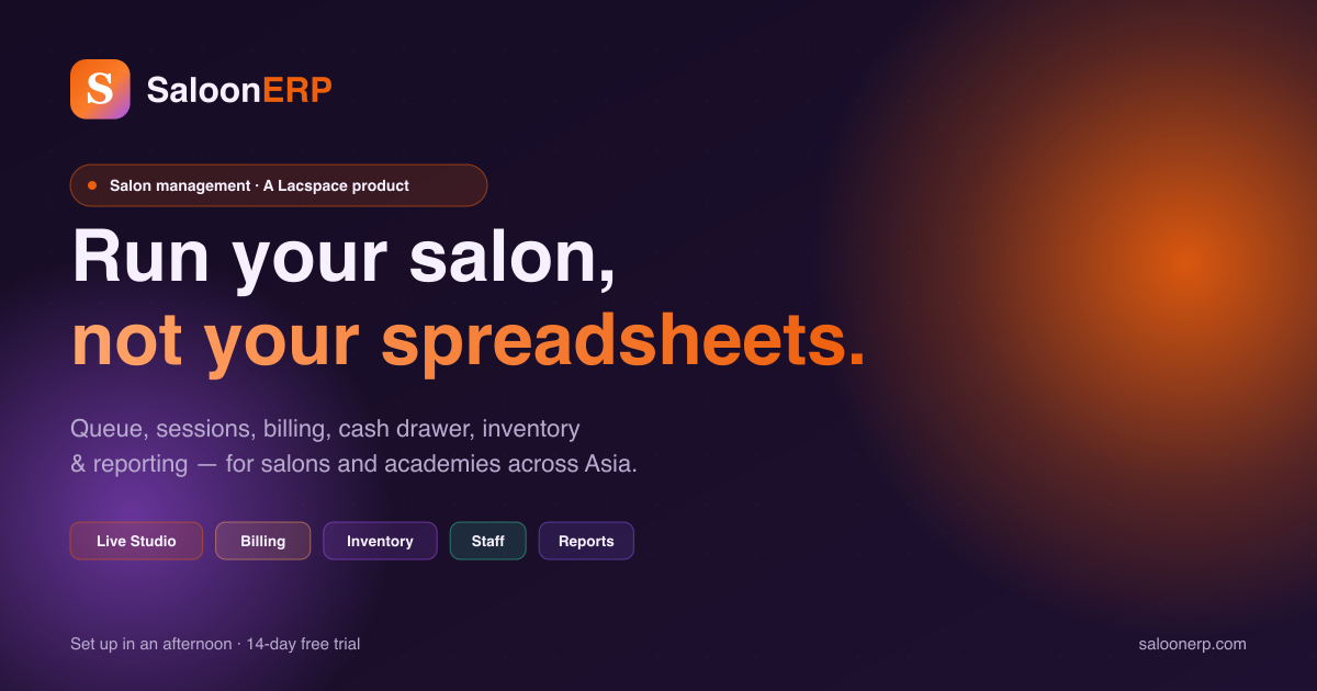SaloonERP — run your salon, not your spreadsheets